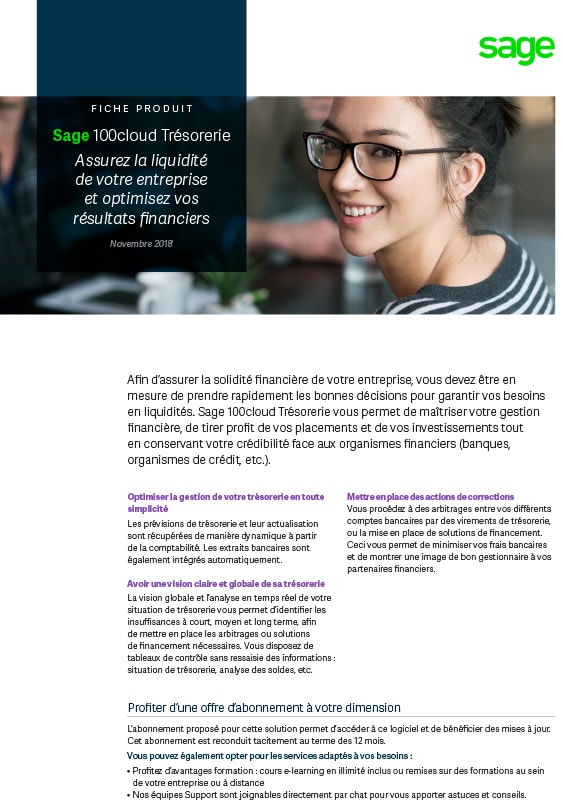 Sage 100cloud Trésorerie
