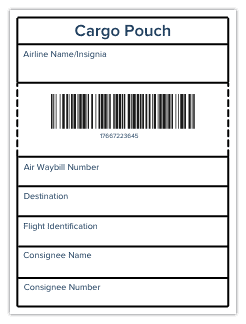 Etiquette IATA Cargo Pouch