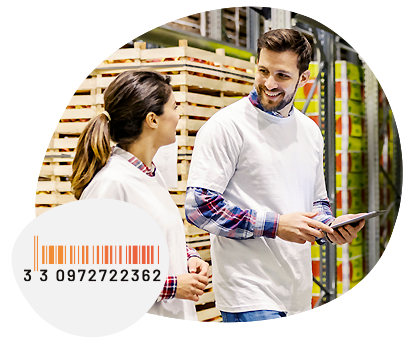 agro-fl-konnectagro-tracabilite Stock conditionné de pommes avec étiquette de traçabilité