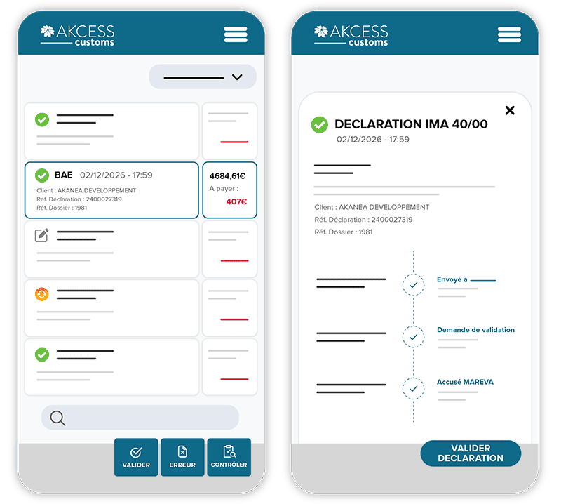 AKCESS-CUSTOMS-interface Solution Mobilité AKCESS Customs