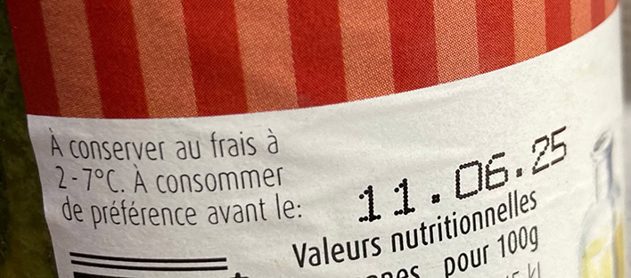 Exemple de DDM - Date de Durabilité Minimale