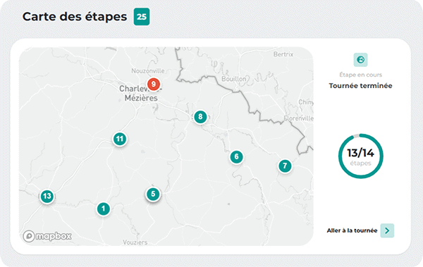 carte-etapes Cartographie des livraisons globale ou par camion